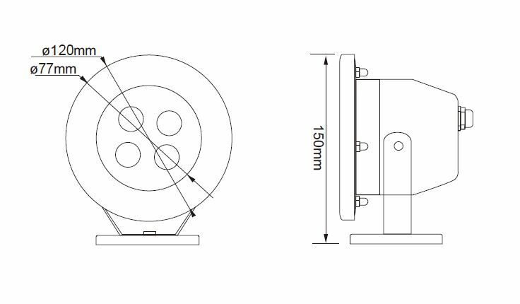 RGB-DMX 12W/24V/1 CAB.O Подводный светодиодный светильник